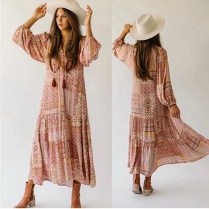 •NEW• DRESS FORUM Pink Patchwork Maxi Easter
